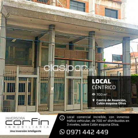 Local comercial increíble, de 700m2 distribuidos en 3 niveles, sobre colon esq. Oliva — foto principal