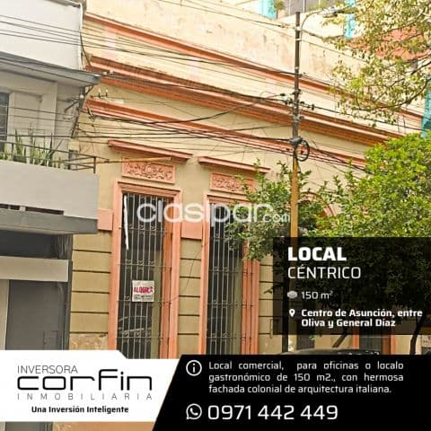 Local comercial, oficinas o gastronómico de 150m2., con hermosa fachada colonial