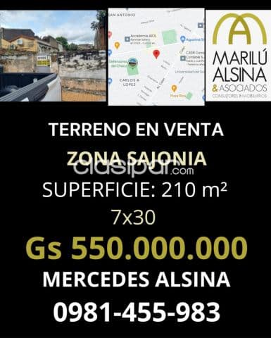 Terreno en venta zona sajonia