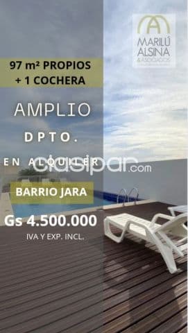 Amplio departamento en alquiler en barrio Jara