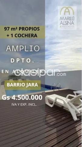 Amplio departamento en alquiler en barrio Jara — foto 2