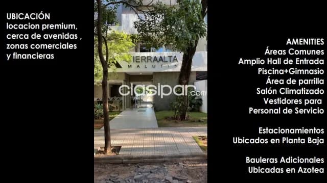 Edif. Tierra alta – malutín Villa Morra: Amplia recpción, 1 suite, + 1 dormit + baño, coch — foto 2