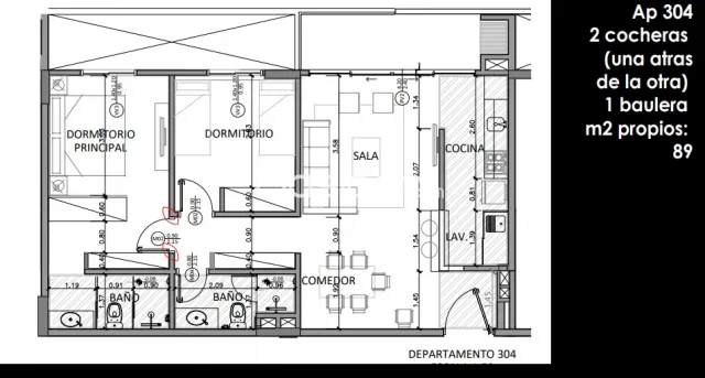Edif. Tierra alta – malutín Villa Morra: Amplia recpción, 1 suite, + 1 dormit + baño, coch — foto 4