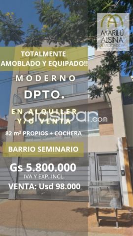 Moderno departamento en venta ideal para inversion!