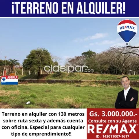 Terreno en ALQUILER estratégicamente ubicado sobre la Ruta Sexta — foto 2