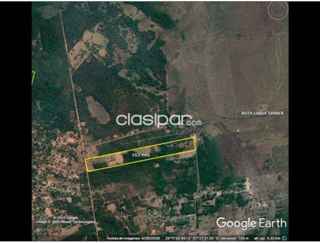 Luque – sanber s/ asfaltado: 15.5 has, p/ grandes desarrollos inmobiliarios, ubicación — foto 1