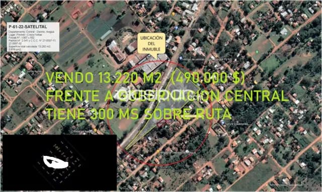 13.220 m2 frente a gobernacion de central,con 300 ms s/ ruta, foto 2