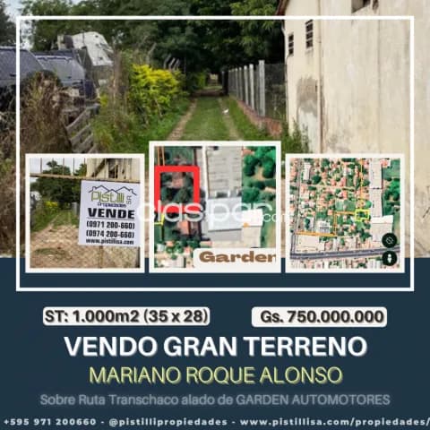 Terreno Mariano Roque Alonso zona garden automotores — foto 2