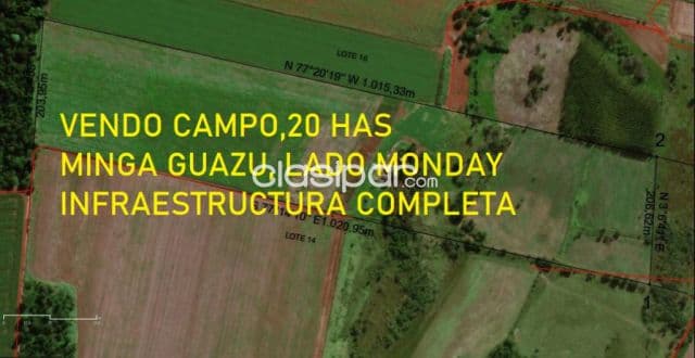20 has , Minga Guasú, lado Monday, iNFRAESTRUCTURA COMPLETA