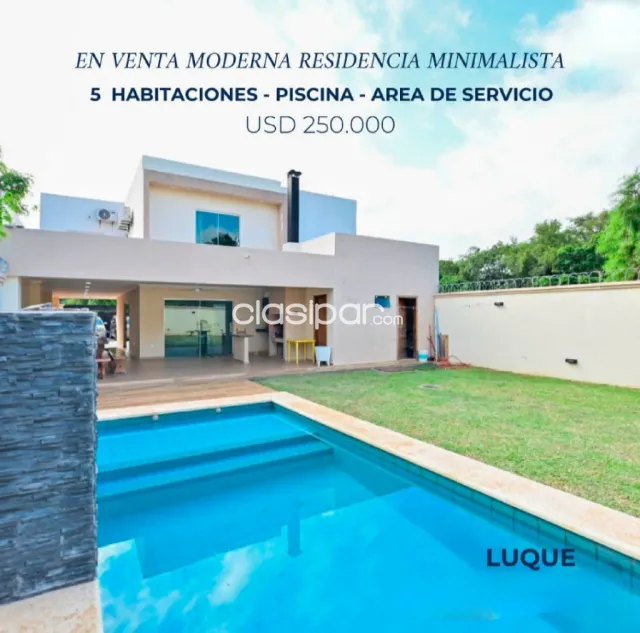 En venta hermosa residencia de estilo minimalista, ubicado en Luque bo. Laurelty!!, foto 2