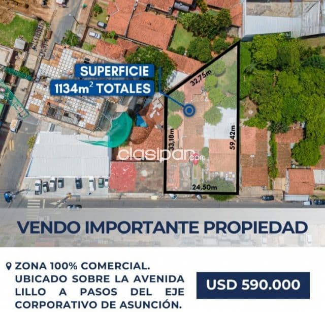 En venta espectacular terreno de 1.134 m2. Sobre eusebio lillo, en el eje corporativo!!