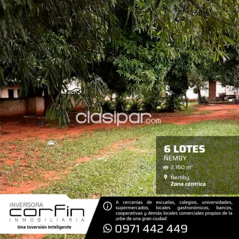 ¡oferta imperdible!!! 6 lotes unidos en zona céntrica de Ñemby 2200m2, foto 2