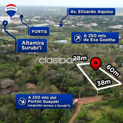 ATENCIÓN!!! SÚPER OFERTA!!! Terreno de 1.985m2 en Surubi’i a tan solo 50usd. El m2..!!