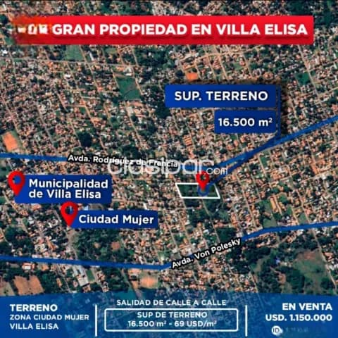 En venta importante terreno de 16.482 m2., ubicado en pleno centro de Villa Elisa !!! — foto 5