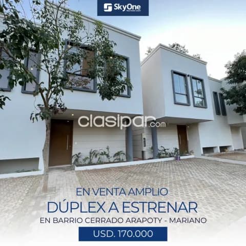 En venta amplio dúplex a estrenar con piscina en barrio cerrado arapoty - mra, foto 2