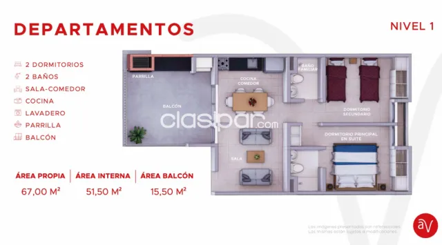 Luque en bo cerrado: Oferta increíble, sólo 59.500 usd, depto, 2 dormitorios + cocheras — foto 3