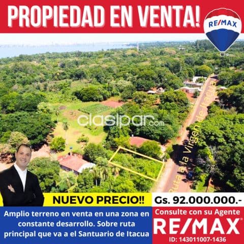 A la VENTA amplio terreno en una zona en constante desarrollo