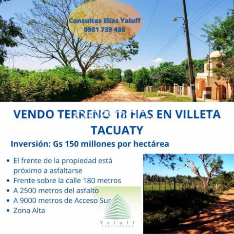 Terreno 18 has en villeta tacuaty