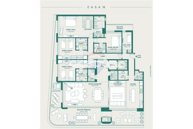 Penthouse 4 hab.en suite + area de serv. Edif.lujoso casa m a pasos shop.del sol