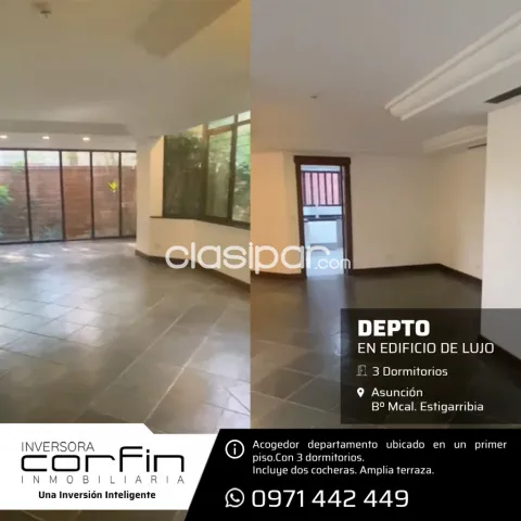 En edificio de lujo, acogedor departamento de 3 dmts 1 en suite, bo.m. Estigarribia, 245m2, foto 2