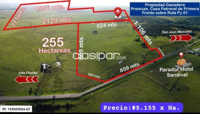 En venta propiedad ganadera / estancia de 255 hectareas en san miguel, misiones!! — foto 1