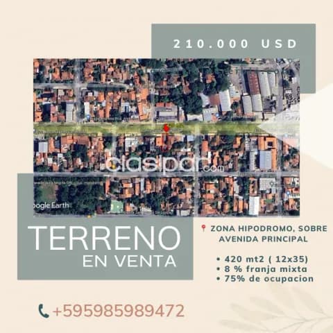 terreno de 420 m2 zona Hipodromo — foto 2