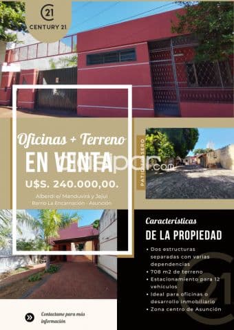 Terreno 708 m2 en el centro de asuncion con oficinas, foto 1