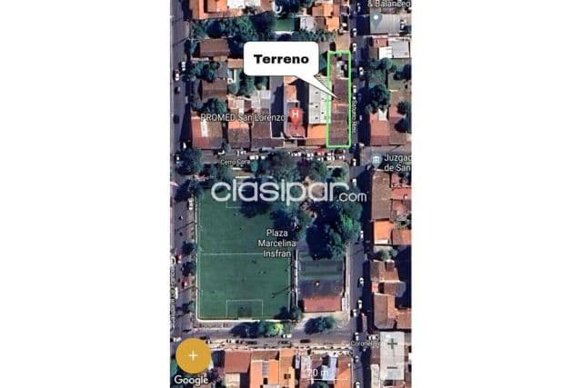 Terreno comercial c/construcciones esq.s/calle cerro cora San Lorenzo z.comercial