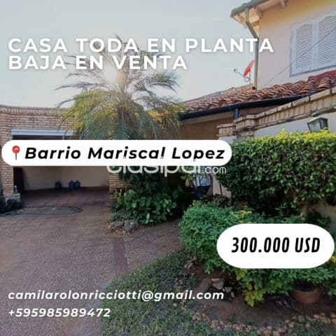 casa toda en planta baja en el barrio Mariscal Lopez — foto 1