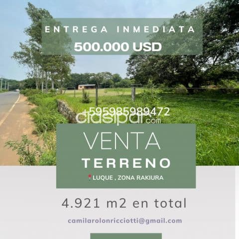 terreno en Luque zona Rakiura