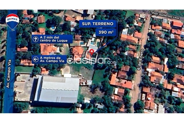 Terreno de 396 m2. En tercer barrio de Luque