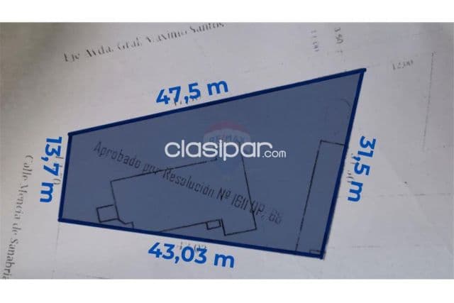 Terreno 938 m2 en esquina s/ avda gral santos avda.comercial mas importante