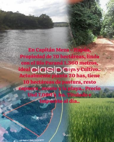"Una Belleza" 70 hectáreas sobre el Río Paraná, foto 1