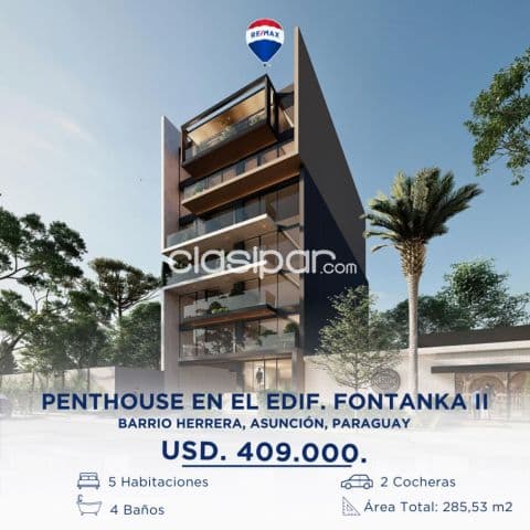 En venta amplio penthouse edificio fontanka ll