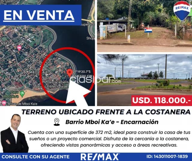 Terreno ubicado frente a la costanera del barrio Mboi Ka’e, foto 2