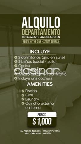 Dpto. Todo amoblado, en Edificio The One Cod:CL894