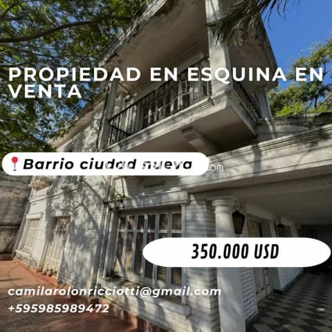 propiedad en esquina de 800 m2 en el barrio ciudad nueva Asunción, foto 2