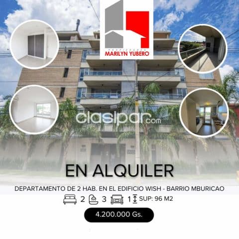 Departamento 2 hab. edificio Wish B. Mburicaó CL 898