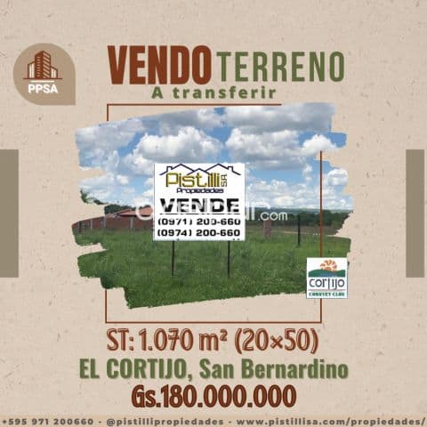 Hermoso terreno "el cortijo" San Bernardino