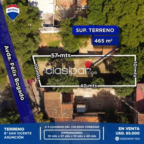 Terreno de 465 m2 sobre la av. Felix bogado en barrio san vicente — foto 2