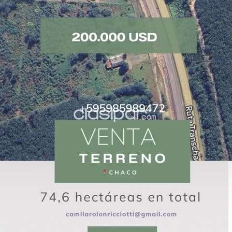 terreno de 74,6 hectáreas en el chaco