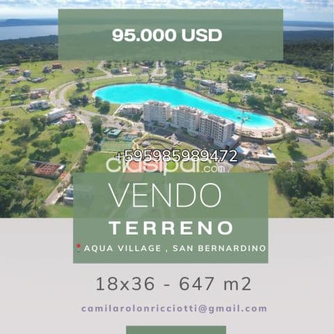 terreno de 647 m2 en San Bernardino, Aqua village