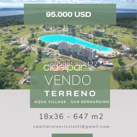 terreno de 647 m2 en San Bernardino, Aqua village, foto 2