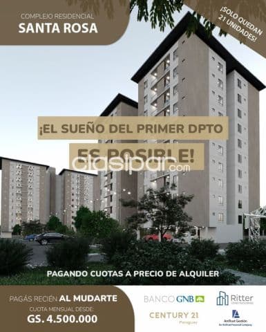 Residencial Santa Rosa Zona Municipalidad De Lambare Dptos A Precio De Alquiler — foto principal