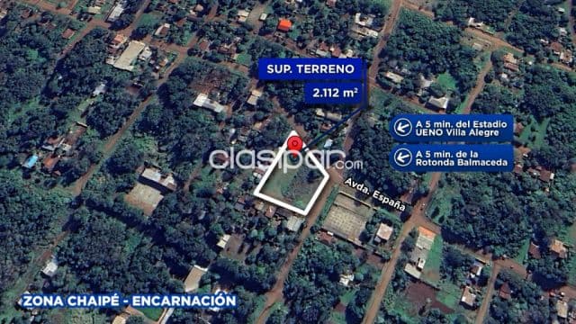 📣amplio terreno de 2.112 m2 en encarnación, zona chaipé📣