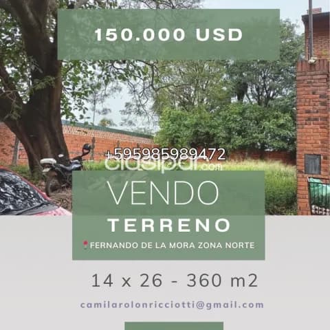terreno de 360 m2 en Fernando de la Mora zona norte, foto 3