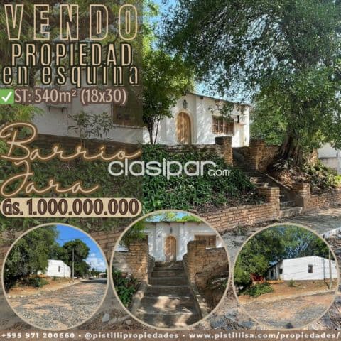 Propiedad en esquina barrio Jara zona distrito perseverancia