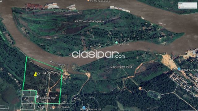 Ypané s/ rio paraguay: Importantes 27,5 has p/ puertos, industrias, amarrederos — foto principal