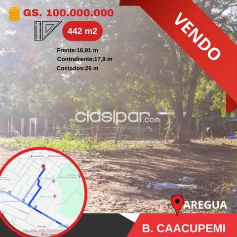 Terreno en esquina aregua barrio caacupemi — foto 2