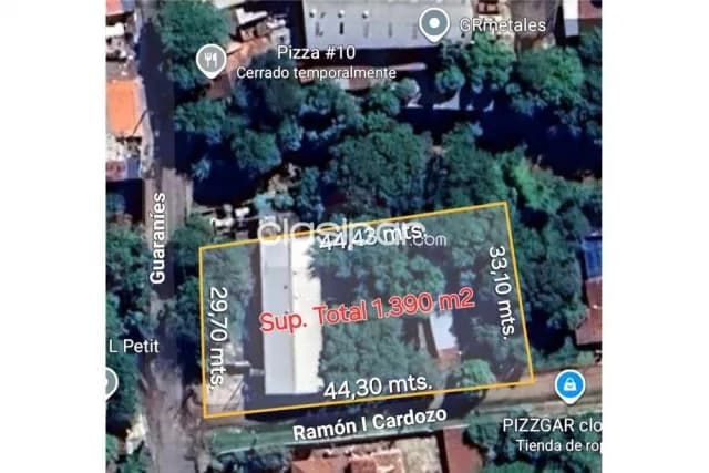 Terreno de 1.390 m2 en esquina Lambaré-villa cerro cora a 300 mtrs de cacique, foto 2